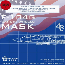 Galaxy C48027 1/48 Scale F-104G Starfighter Canopy Wheels Die-cut Flexible Mask for AMMO 8504 Model Kit