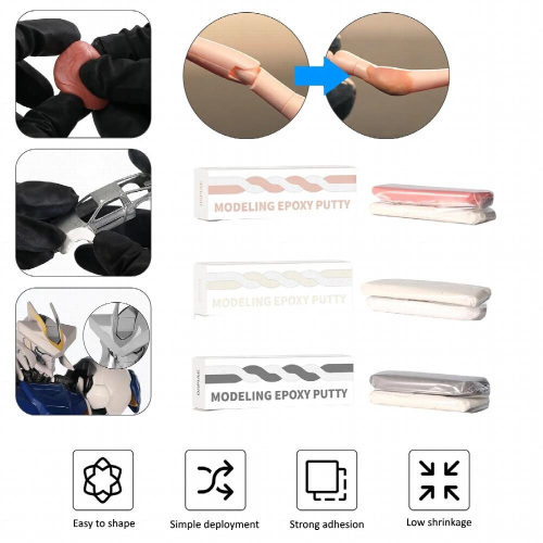 DSPIAE Modeling Epoxy Putty for DIY Model Modification and Repair Paint Tool Sets for hobby Gray Epoxy Resin 2