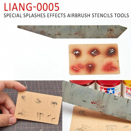 LIANG-0005 Special Splashes Effects Airbrush Stencils Tools for 1/35 1/48 Model 2