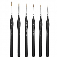 6Pcs Wolf Hair Paint Brushes Set for Fine Detailing and Rock Painting Models Numbers Supplies Model Building Tool