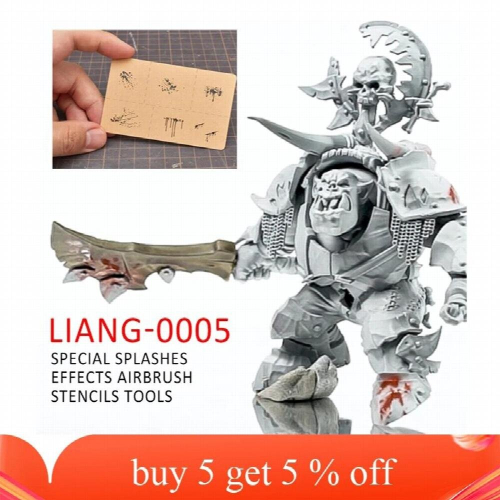 LIANG-0005 Special Splashes Effects Airbrush Stencils Tools for 1/35 1/48 Model