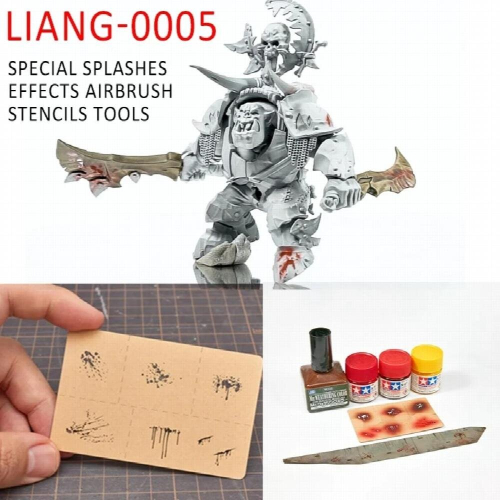 LIANG-0005 Special Splashes Effects Airbrush Stencils Tools for 1/35 1/48 Model 1