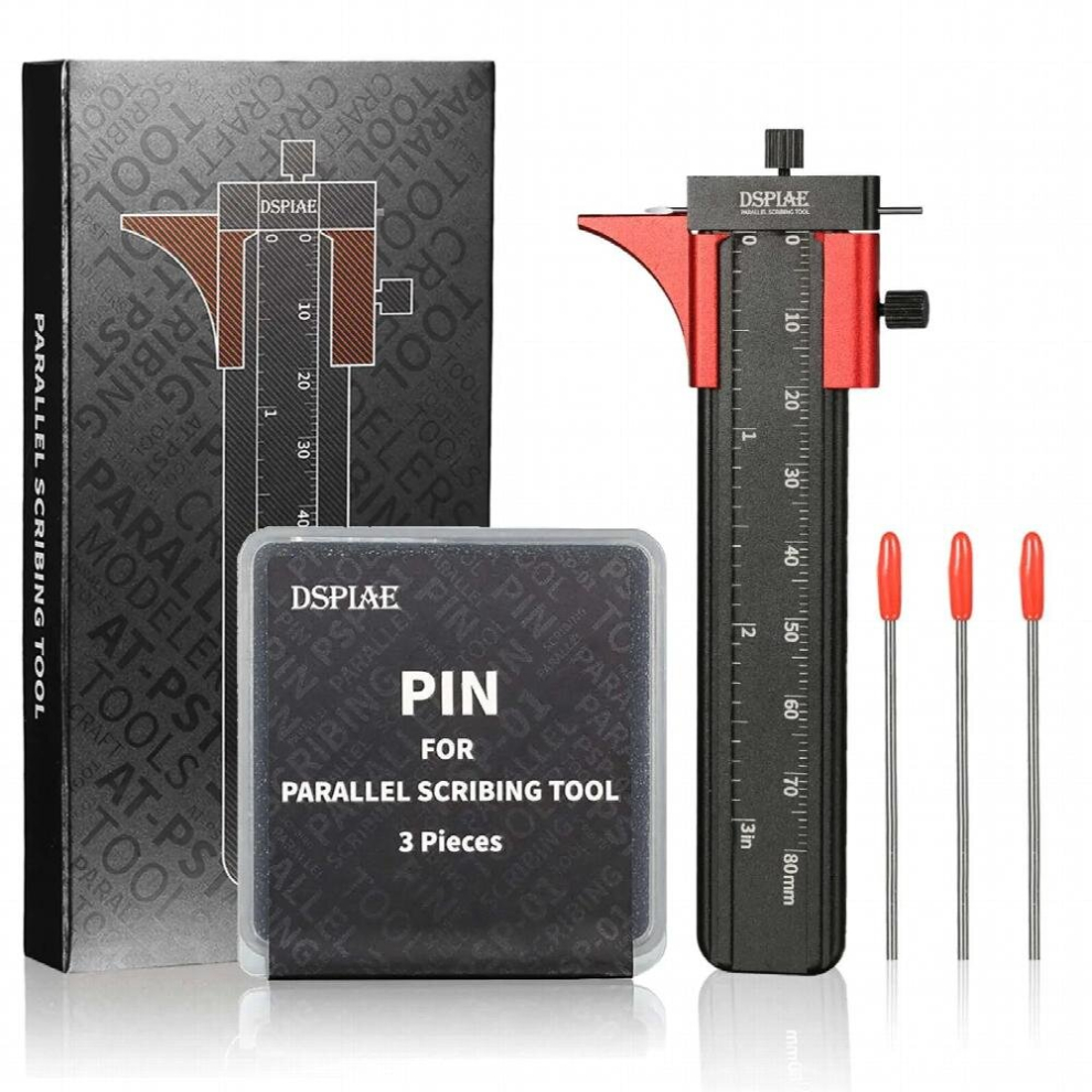Dspiae At-Pst Parallel Scribing Tool Isometric Line Engraver Parallel Line Carving Tool Scribed Line Pin 110*40*6Mm 885677750201