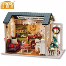 ROOM DIY Wooden House Miniaturas with Furniture DIY House Dollhouse Toys for Children Christmas and Birthday Z09