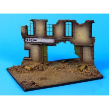 1/72 Resin Die-casting Scene Layout Props Gray Model Plain Broken Wall Ruins Site Platform (14.5x13x12)