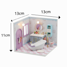 Doll House with Furniture DIY Dollhouse Big Construction Set Bathroom Rumbox Building Kits