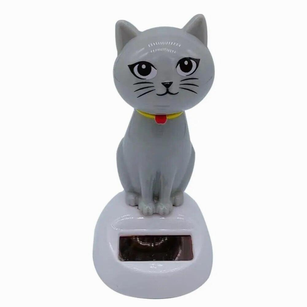 Cartoon Cat Solar Powered Swinging Dancing Toy Interior Auto Dashboard Decoration Car Ornament Doll Accessories 885677764024
