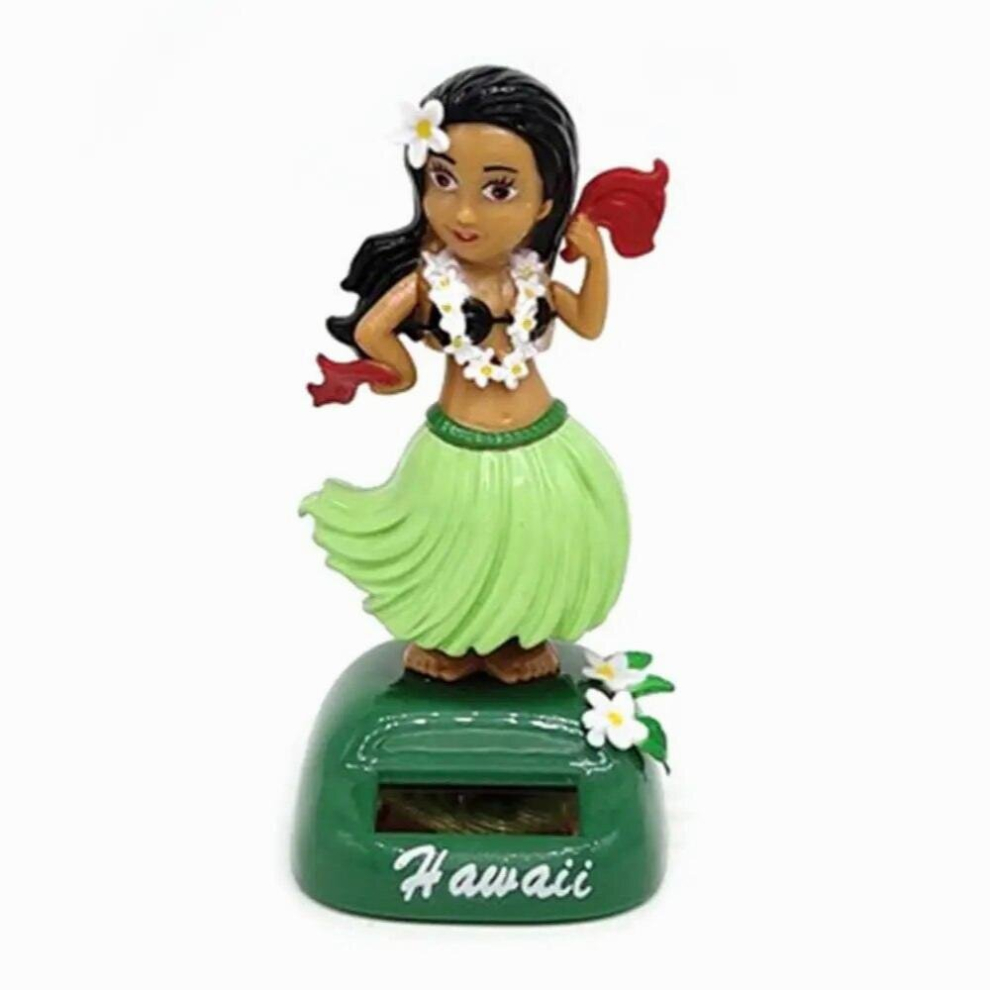 Solar Dancing Hawaii Girl Shaking Head Toy Solar Powered Auto Interior Decompression Dashboard Ornament Car Accessories 885677765304