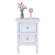 2Tier Drawers Night Bedside Cabinet Table Country Style Bedroom Tables