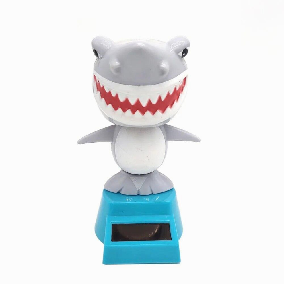 Cartoon Shark Solar Power Shaking Head Toy Bobbling Dancing Toys Car Decoration Auto Interior Dashboard Decor Car Ornament 885677765830