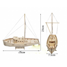 1/30 Nurkse Assembly Wooden Sailboat DIY Wooden Kit Puzzle Toy Sailing Model Gift for Children and Adult