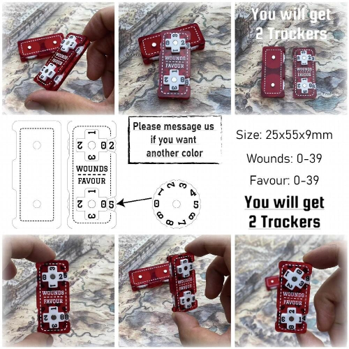 WH40K Chaos Knight Tracker Favour/Wounds Two sets
