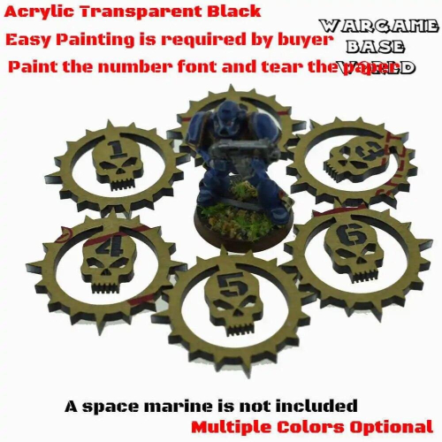 Objective Markers for 40k- Spike Skull - Acrylic Objective Markers 1