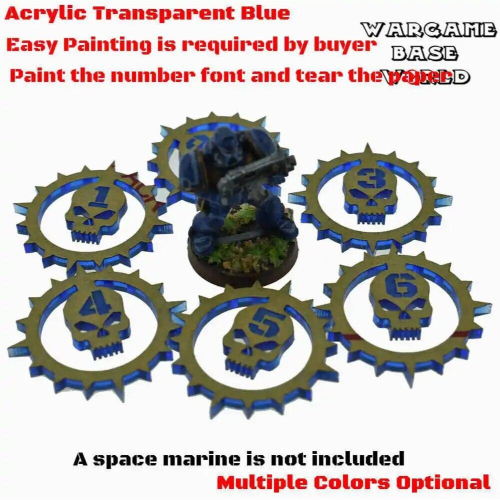 Objective Markers for 40k- Spike Skull - Acrylic Objective Markers 2