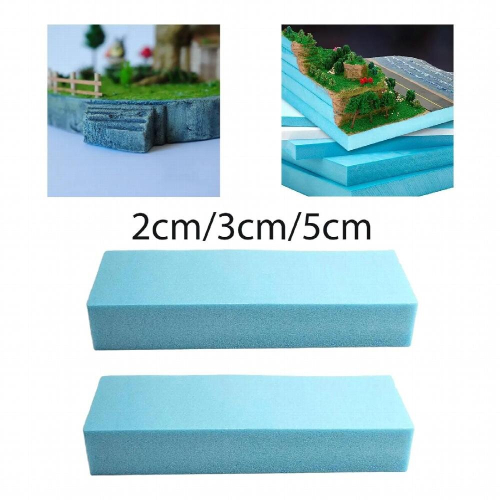 2 Pieces Craft Board Foam DIY Landscape Scenery Building Polystyrene Sculpting Sheets Rectangular Blocks for Micro Landscape 2
