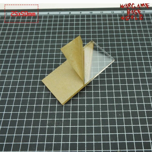 TRANSPARENT / CLEAR BASES for Miniatures - Rectangle 25x50mm Clear Bases 1