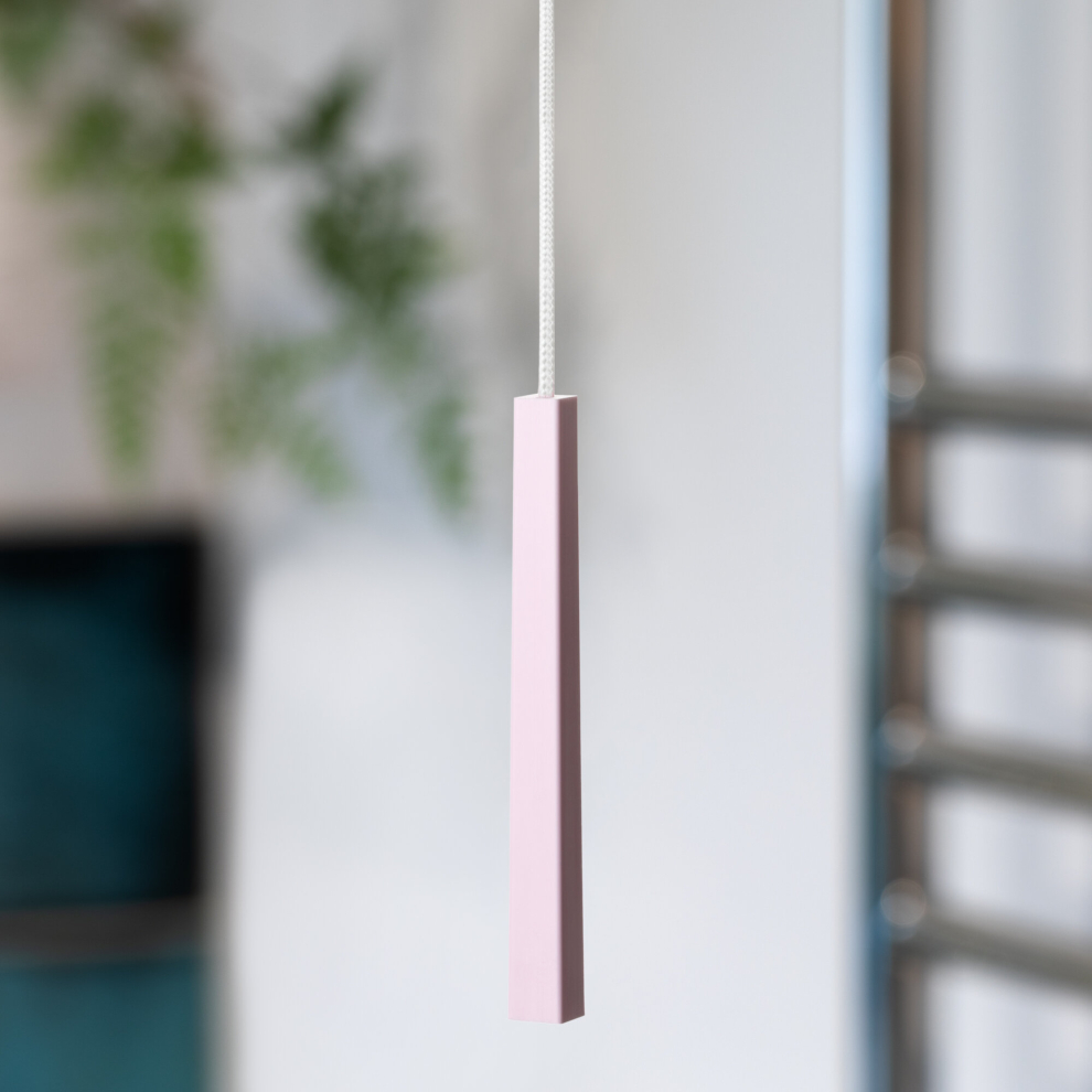 (Soft Pink) Subtle Cube Pull Cord, Minimalist Design.