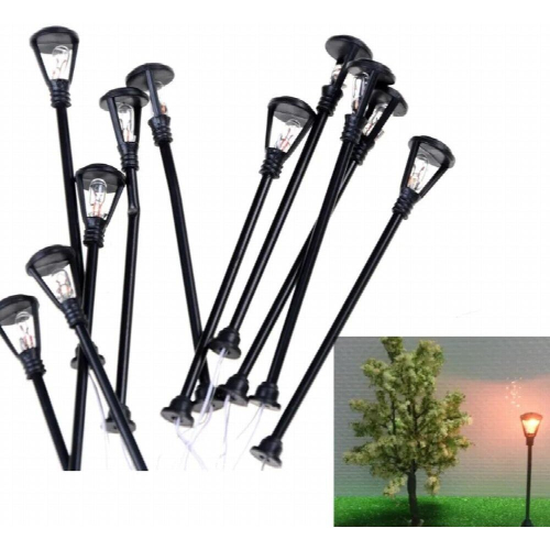 10pcs/set Model LED Street Lamp Lighting Single Head Train Layout Toys 1