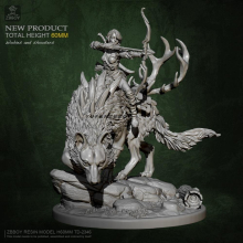 60mm Resin Kits Riding Wolf Huntress self-assembled TD-2346