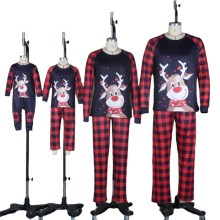 (Black, Mom L) Christmas Pajamas Home Parent-Child Costume Family
