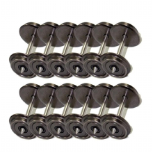 12 PCS 1:87 36 Metal Wheels for Model Train HO Scale DC wheel set 80066