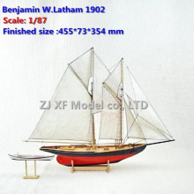 NIDALE Scale 1/87 classics sail boat Benjamin W.Latham 1902 sail boat wooden kit