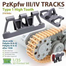 T-REX 85016 1/35 PzKpfw.III/IV Tracks Type 1 High Tooth