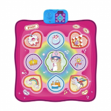 kids Music Dance Floor Mat Toys with LED Light 3 Game Modes Challenge Levels Non-slip Dinosaur Play Carpet for Boys Girls