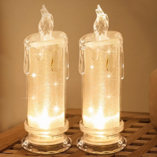 2 PCS White LED flameless Candles,LED Clearance Pillar Candles, Battery Included, Battery Operated Candles for  Decorations
