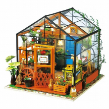 3D DIY Dollhouse Kit Model Greenhouse LED Light Dollhouse Building Puzzle Male and Female Birthday Christmas