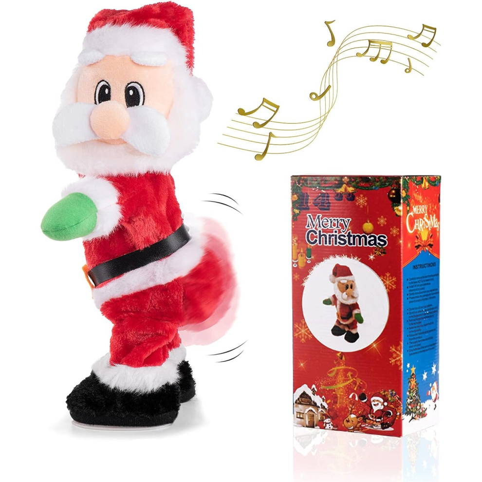 Twerking Santa Claus, 14" Santa Doll Animated Christmas Toys Singing Spanish Song Xmas Santa Toys for Kids