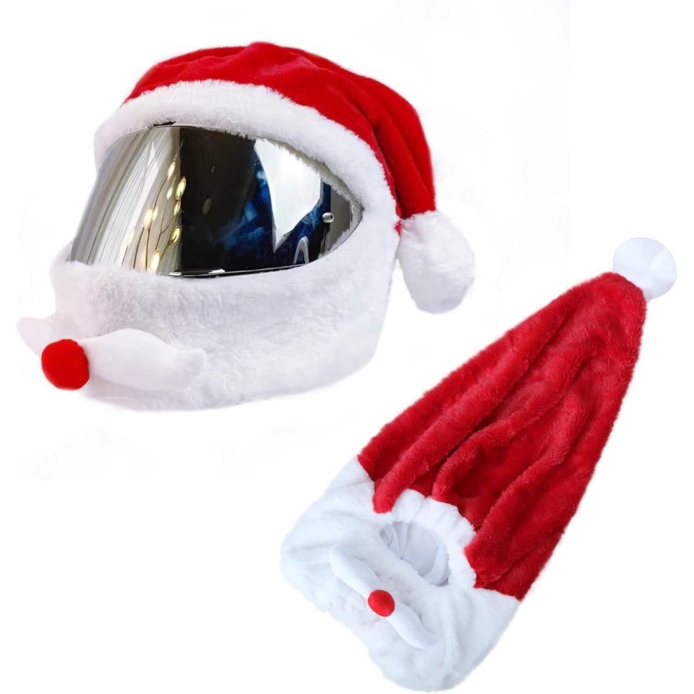 Christmas Santa Motorcycle Helmet Cover Santa Claus Xmas Hat Decoration Accessories Nativity Helmet Cover Motorcycle Skiing Accessories Fun Rides-image-OPC-PCYSRKJ-NEW