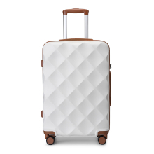 (Cream, 24 Inch) 1 to 4 Pcs ABS Hard Shell Travel Suitcase with TSA Lock
