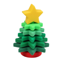 Baby Silicone Sorting & Stacking Christmas Tree Toy - 7-Piece Stackable, BPA-Free, Safe for Babies (3.9x3.9x5.9 in)