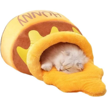 Honey Pot Cat Bed - Comfortable Memory Foam Pet Furniture with Removable Cushion - Stylish Washable Cat Bed for Small Cats and Breeds