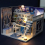 Dollhouse LED Light Case Wood Starry House 3D Puzzles 4