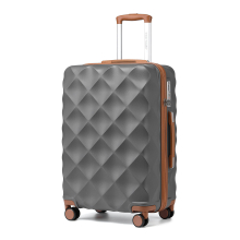 (Grey/Brown, 24 Inch) 1 to 4 Pcs ABS Hard Shell Travel Suitcase with TSA Lock