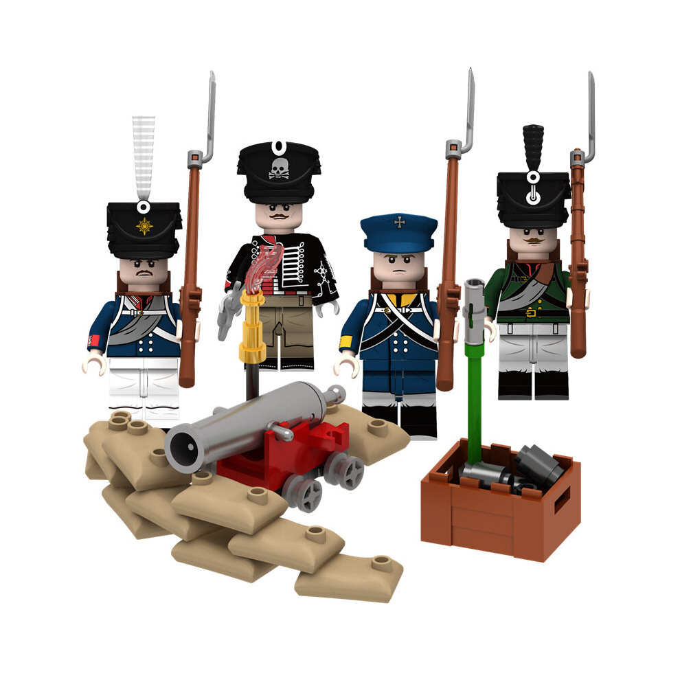 Photos - Action Figures / Transformers  Napoleon British Medieval Naval Cannon War Small Scene Building Blocks Doll Toy(Prussian trenches)