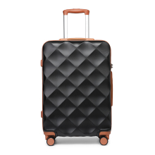 (Black/Brown, 28 Inch) 1 to 4 Pcs ABS Hard Shell Travel Suitcase with TSA Lock