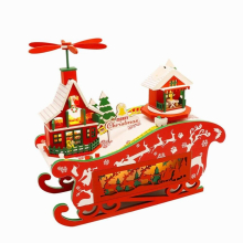 Doll House Magical Christmas Night DIY Wooden Dollhouse with Furniture & LED Light Children Toy Christmas