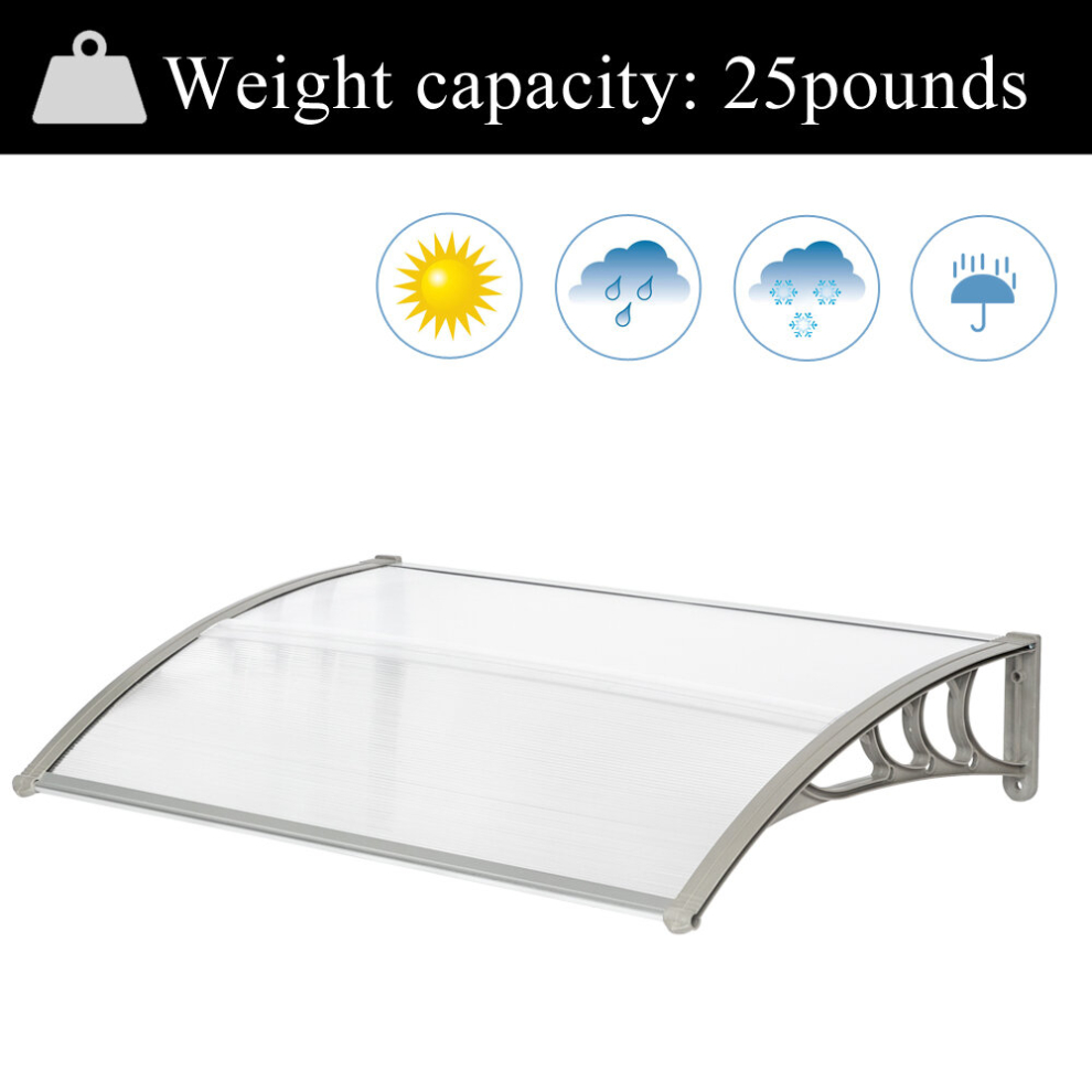120x80cm Durable Door Canopy Awning - Front/Back Porch Rain Shelter, Easy Install & Weather-Resistant