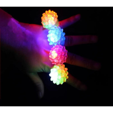 [Funny] 36pcs/lot Flashing LED Light Up Toys Bumpy jelly Rings toy luminous Strawberry ring girl evening of adornment