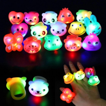 Cartoon Animal Ring Universal Size Ring w/ LED Light Boys Girls Novelty Costume