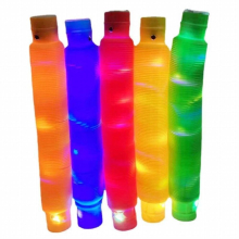 LED Light Up Pop Tubes Sensory Fidget Toys Easter Party Pull and Stretch Tubes Fidget Toys for Girls Boys Present