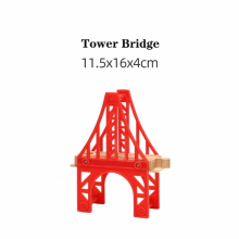 Railway Toys Wooden Train Tracks Accessories Wooden Race Track Bridge fit for All Brands Wood Tracks Educational Toys for Boys