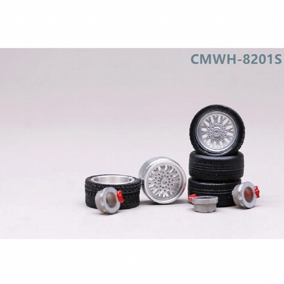 Cm Model 1/64 Alloy Metal Wheels Rubber Tires Rims Replace Modified Parts Jdm Style For Model Car Vehicle 4Pcs Set Part 1 885677848076
