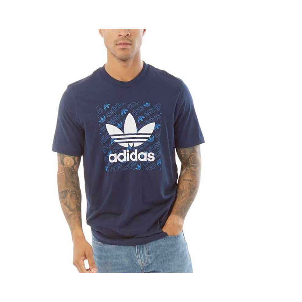 (Navy, XS) ADIDAS MONOGRAM Mens T Shirts Sports Tee Navy