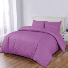(King: (230 x 220) cm, Purple) Duvet Quilt Cover Bedding Set Plain with Pillowcases Pair