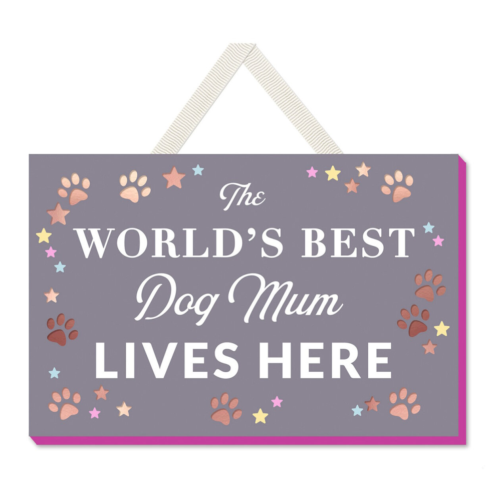 Hanging Plaque Sign Novelty Wall Home Decor Animal Lover Best Dog Mum