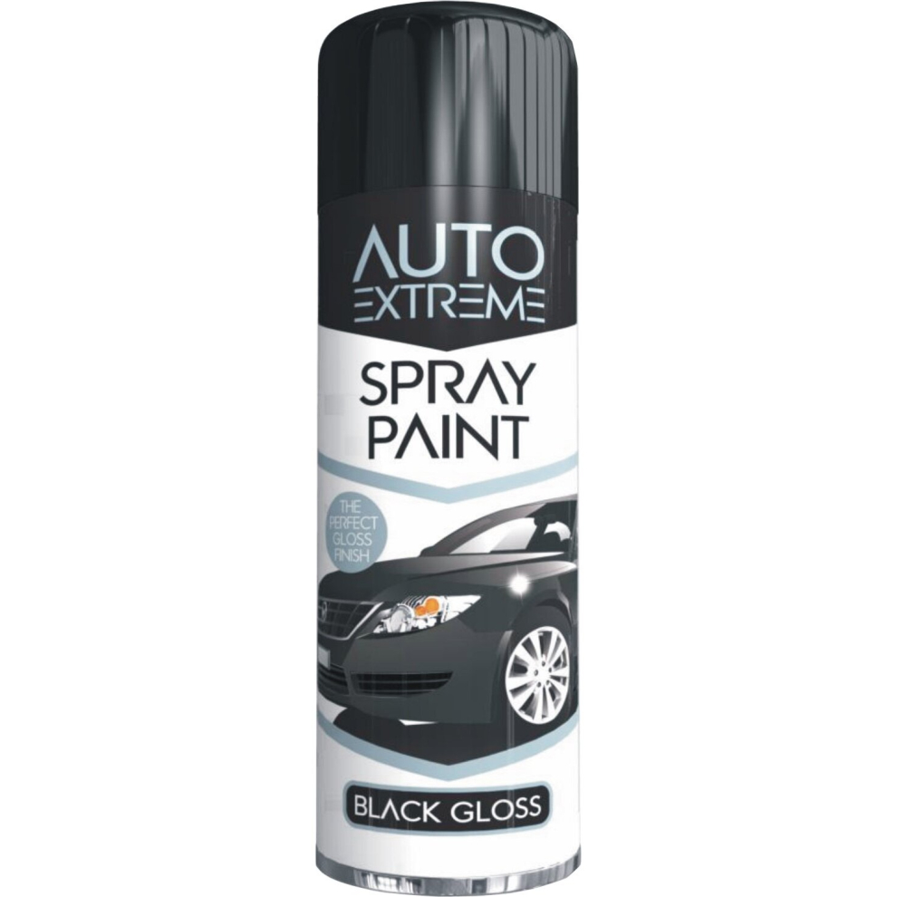 250ml BLACK GLOSS Spray Paint Aerosol Can Auto Extreme Car Van Bike